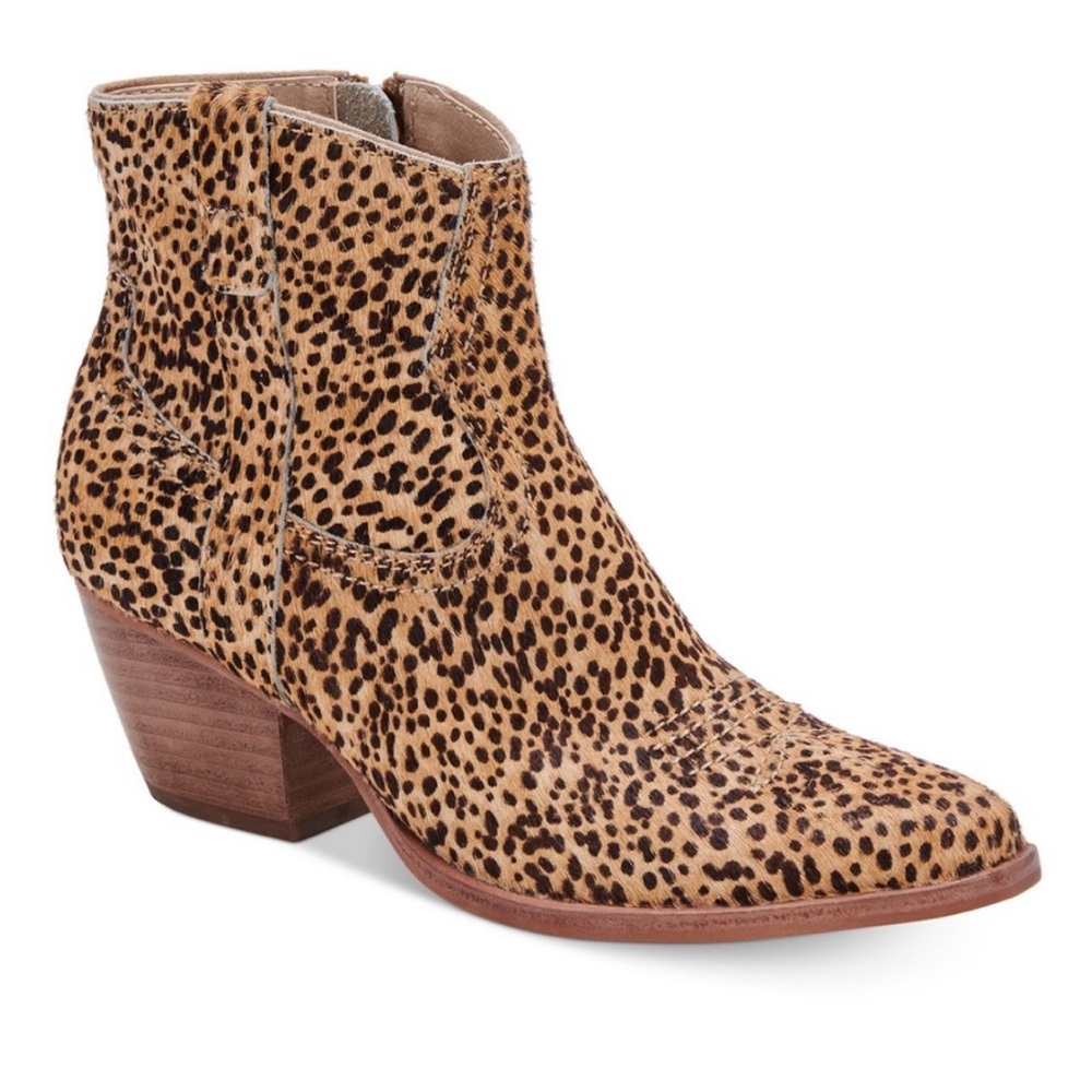 Dolce Vita Silma Western Leopard Calf Hair booties